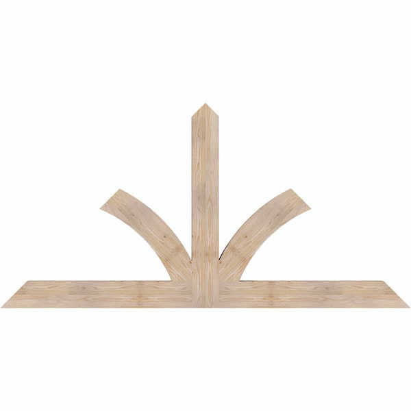 Ekena Millwork Richland Smooth Timber Gable Bracket, Douglas Fir, 84"W x 42"H x 3 1/2"D x 5 1/2"F, 12/12 Pitch GBW084X42X0406RIC00SDF - main